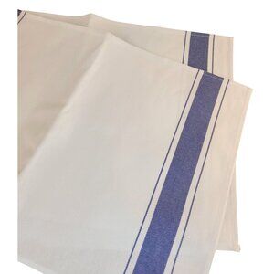 Set of 2 Blue and White Striped Cotton Placemats, Farmhouse Table Decor, Modern